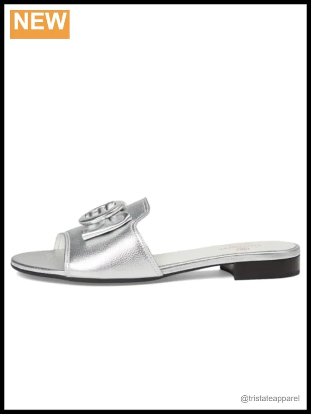 Leather Slingback Slide Sandals Flat Comfort Casual